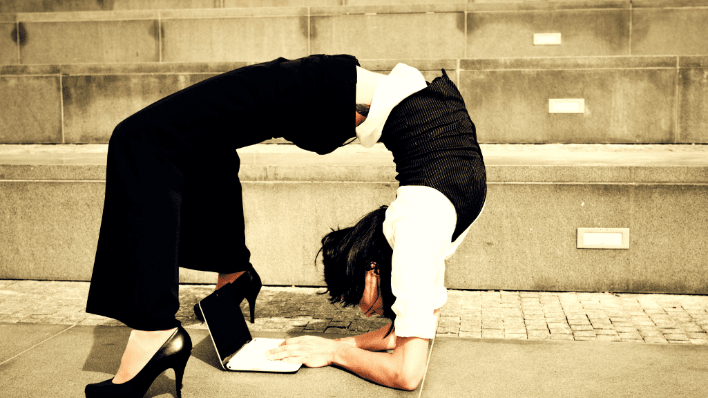 How to Improve Flexibility Fast: Flexible Woman In A Strange pose On Her Laptop 