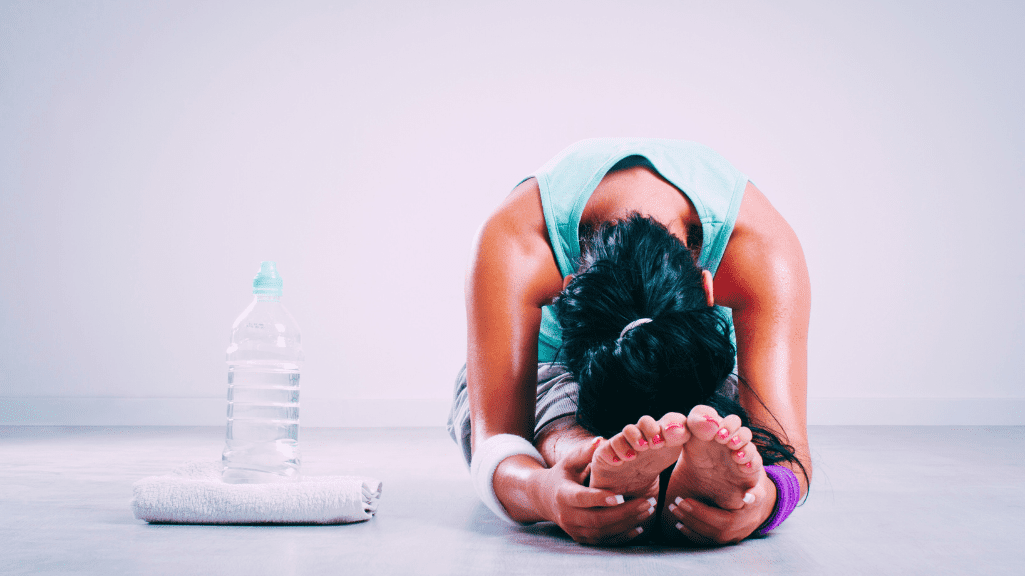 Yoga After Workout: Woman in a Child Pose