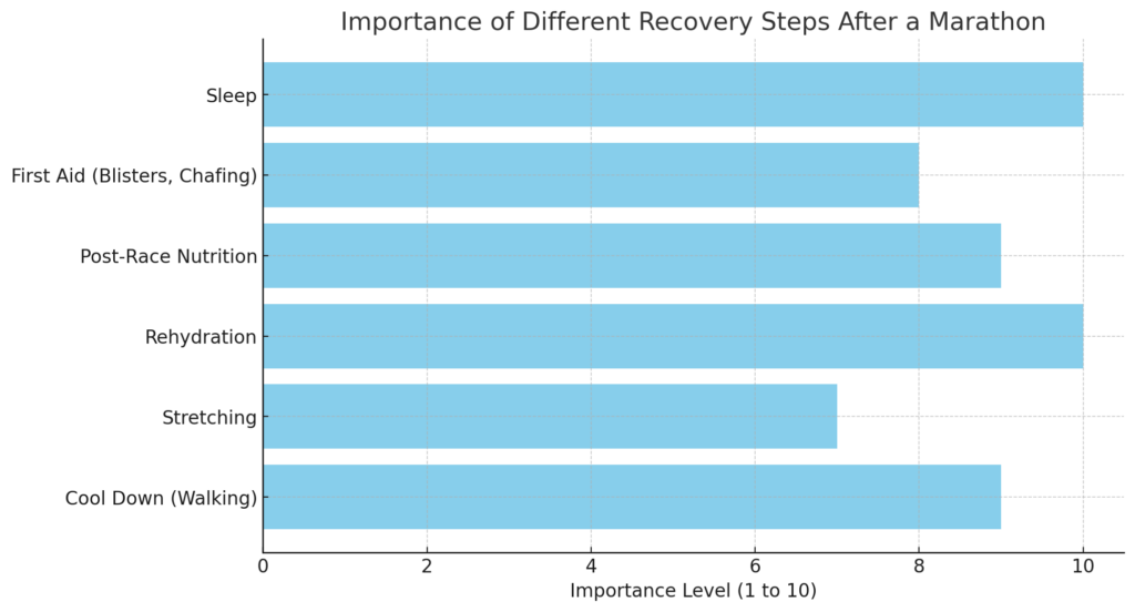 Importance of different recovery steps after a marathon