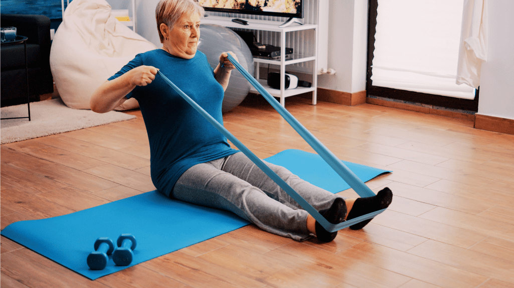 Resistance band for a seated row